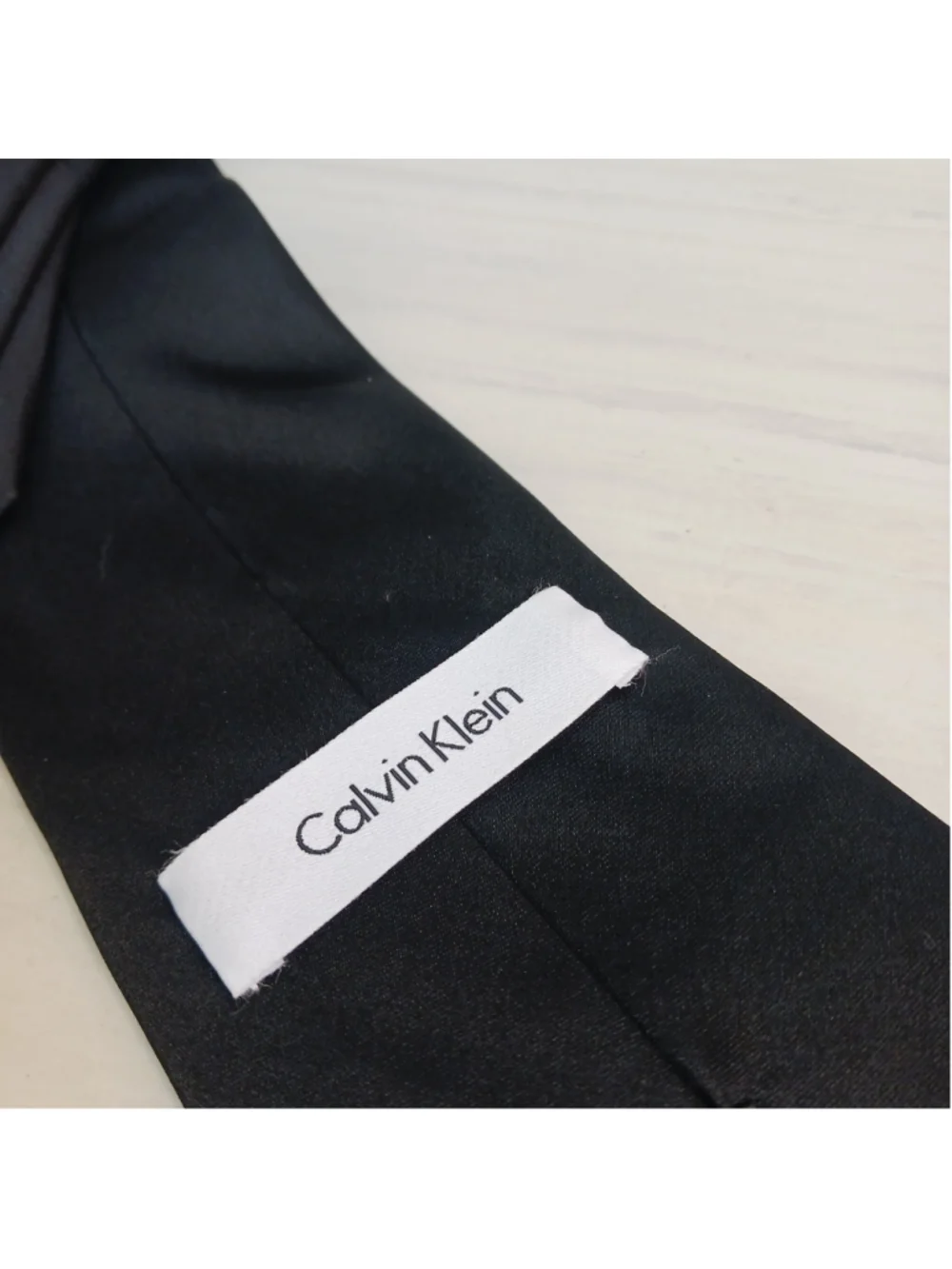 Calvin Klein Black 100% Silk Neck Tie Extra Long Solid Classic Wedding